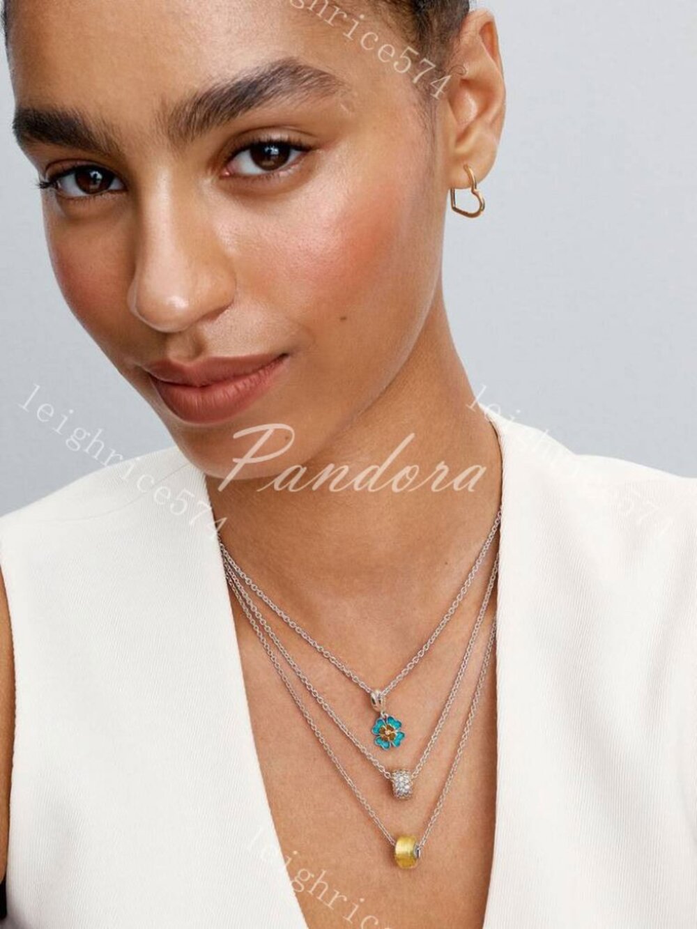 Pandora Sparkling Pavé Triple-row Charm - Picture 7 of 8